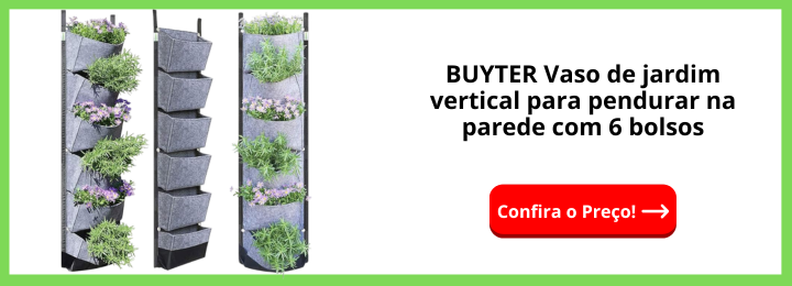 BUYTER Vaso de jardim vertical para pendurar na parede com 6 bolsos