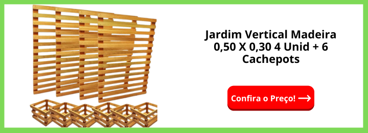 Jardim Vertical Madeira 0,50 X 0,30 4 Unid + 6 Cachepots