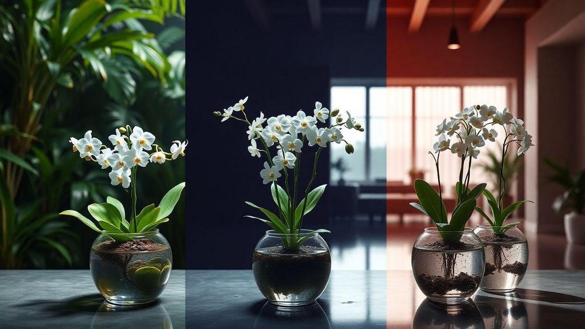 rega adequada de orquídeas